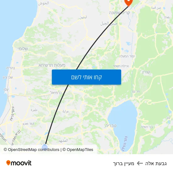 מפת גבעת אלה למעיין ברוך