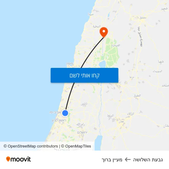 מפת גבעת השלושה למעיין ברוך