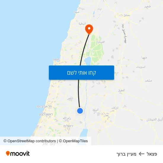 מפת פצאל למעיין ברוך