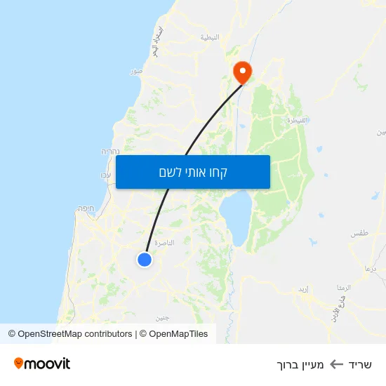 מפת שריד למעיין ברוך