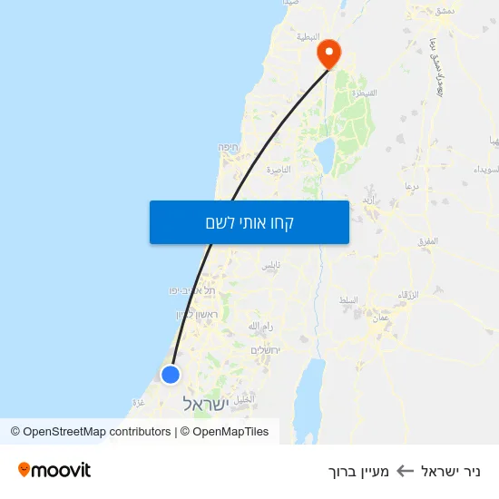 מפת ניר ישראל למעיין ברוך