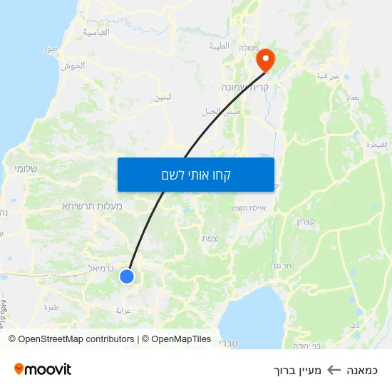 מפת כמאנה למעיין ברוך