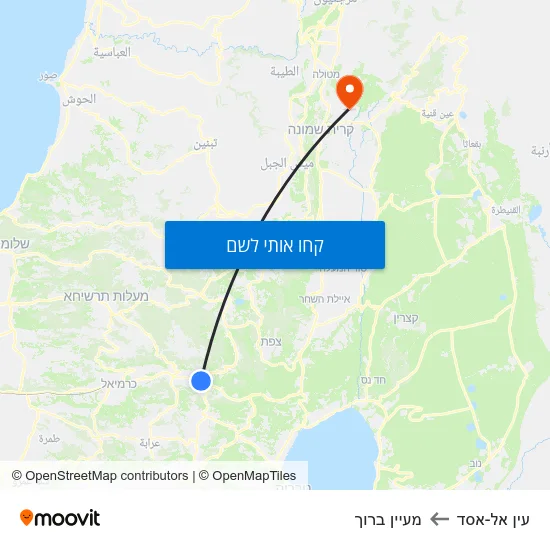 מפת עין אל-אסד למעיין ברוך