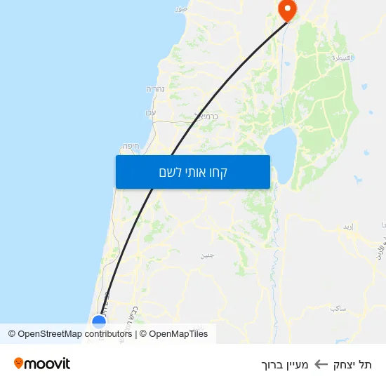 מפת תל יצחק למעיין ברוך