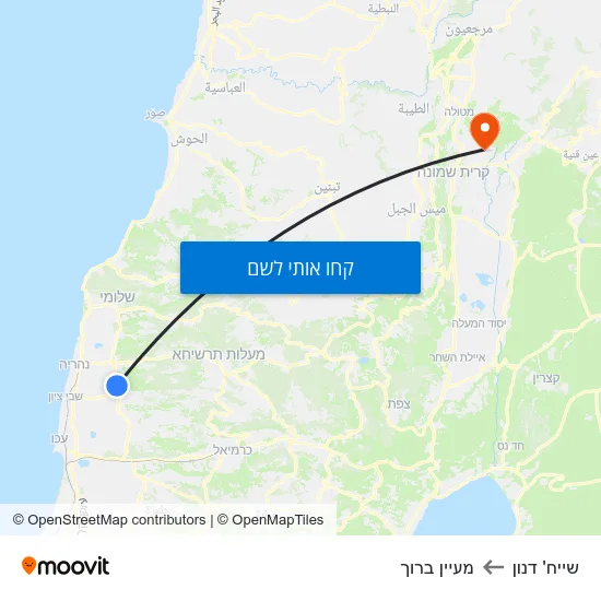 מפת שייח' דנון למעיין ברוך
