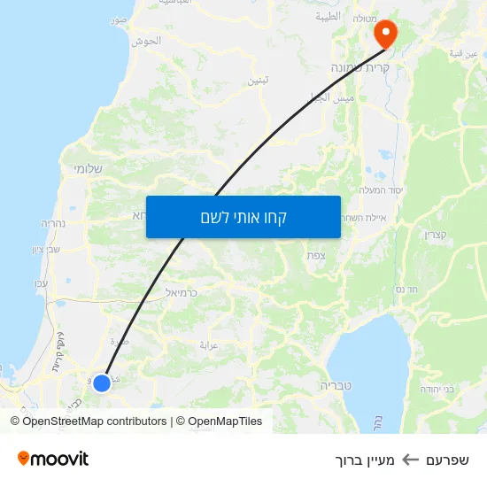 מפת שפרעם למעיין ברוך