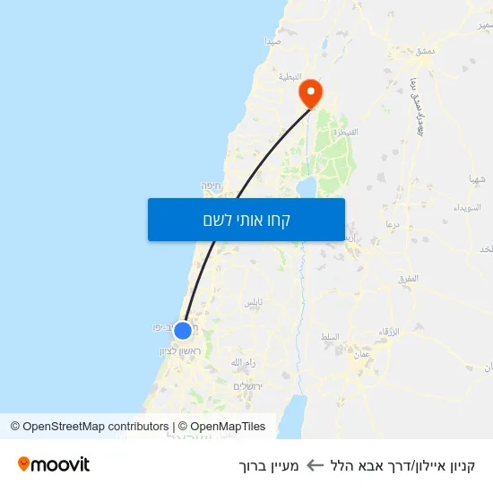 מפת קניון איילון/דרך אבא הלל למעיין ברוך