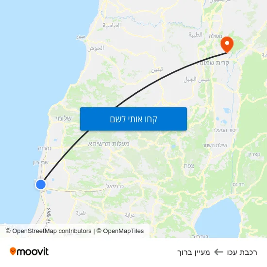 מפת רכבת עכו למעיין ברוך