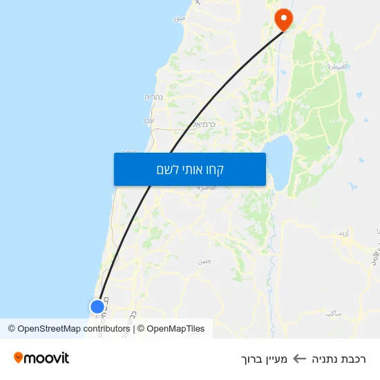 מפת רכבת נתניה למעיין ברוך