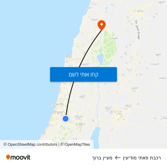 מפת רכבת פאתי מודיעין למעיין ברוך