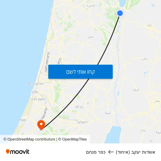 מפת אשדות יעקב (איחוד) לכפר מנחם