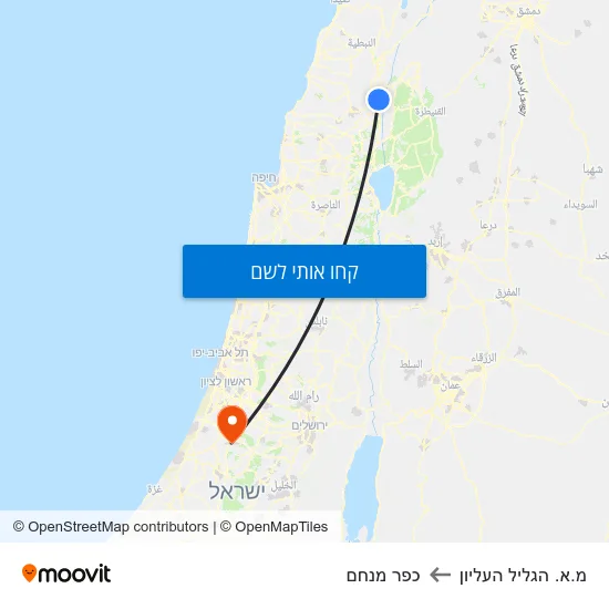 מפת מ.א. הגליל העליון לכפר מנחם