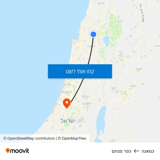 מפת כמאנה לכפר מנחם