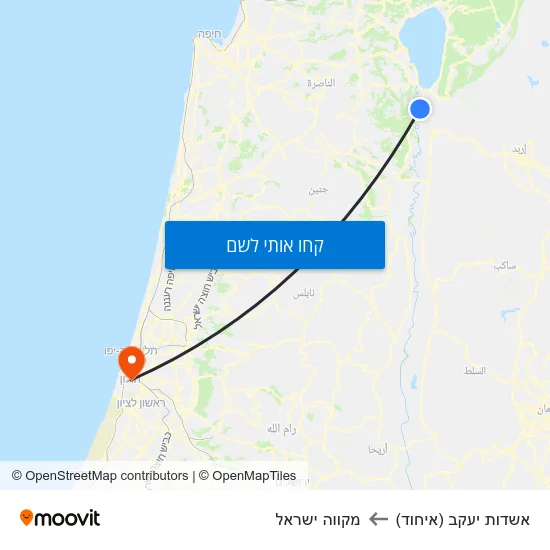 מפת אשדות יעקב (איחוד) למקווה ישראל