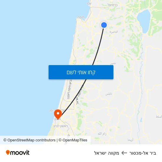 מפת ביר אל-מכסור למקווה ישראל