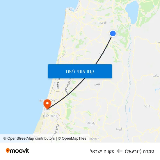 מפת טמרה (יזרעאל) למקווה ישראל