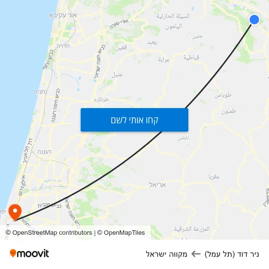 מפת ניר דוד (תל עמל) למקווה ישראל