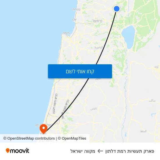 מפת פארק תעשיות רמת דלתון למקווה ישראל
