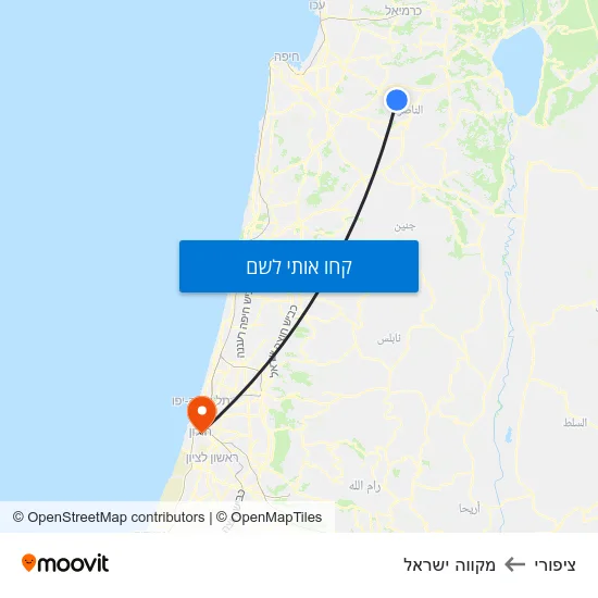 מפת ציפורי למקווה ישראל