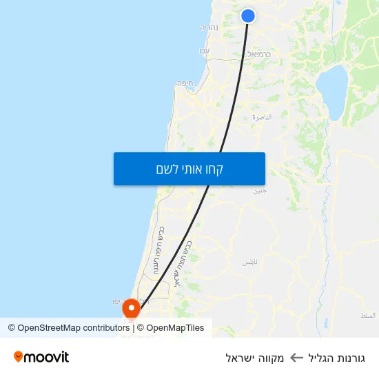 מפת גורנות הגליל למקווה ישראל