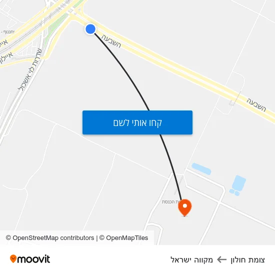 מפת צומת חולון למקווה ישראל
