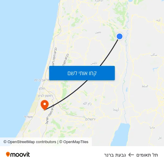 מפת תל תאומים לגבעת ברנר