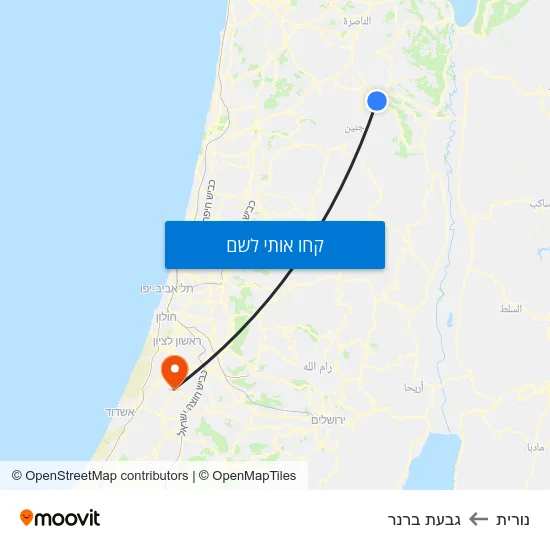 מפת נורית לגבעת ברנר
