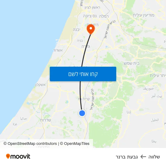 מפת שלווה לגבעת ברנר
