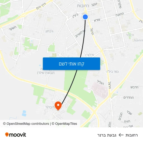 מפת רחובות לגבעת ברנר