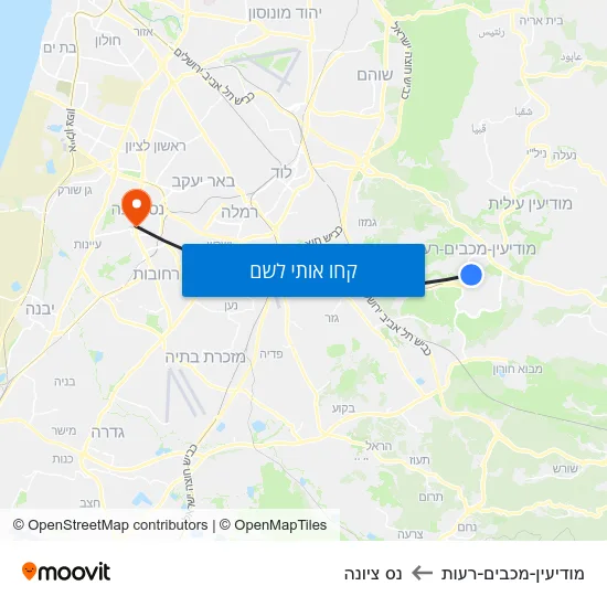 מפת מודיעין-מכבים-רעות לנס ציונה