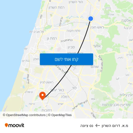 מפת מ.א. דרום השרון לנס ציונה