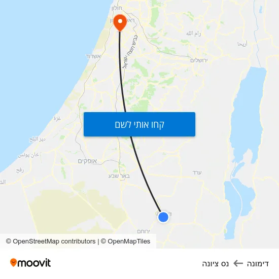 מפת דימונה לנס ציונה