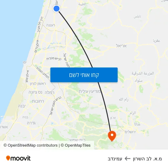 מפת מ.א. לב השרון לעמינדב