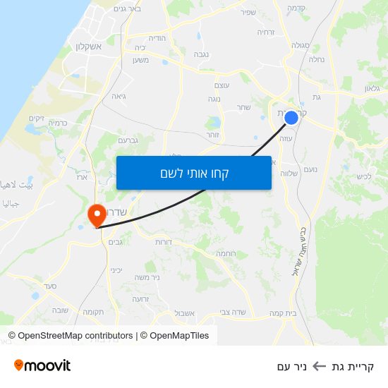 מפת קריית גת לניר עם