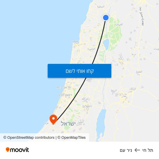 מפת תל חי לניר עם