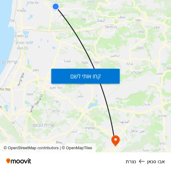 מפת אבו סנאן לנצרת