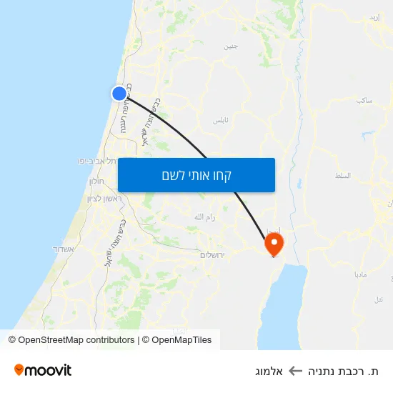 מפת ת. רכבת נתניה לאלמוג