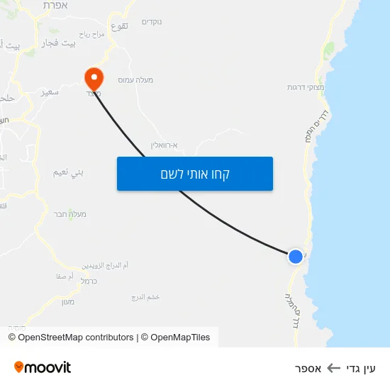 מפת עין גדי לאספר