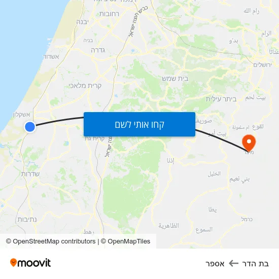מפת בת הדר לאספר