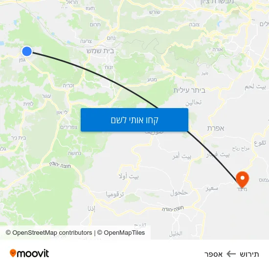מפת תירוש לאספר