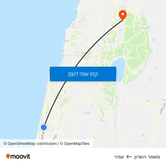 מפת משמר השרון לעמיר