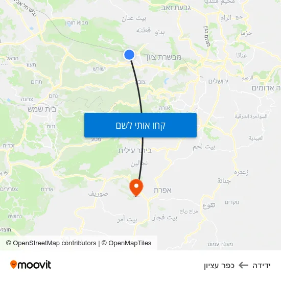 מפת ידידה לכפר עציון