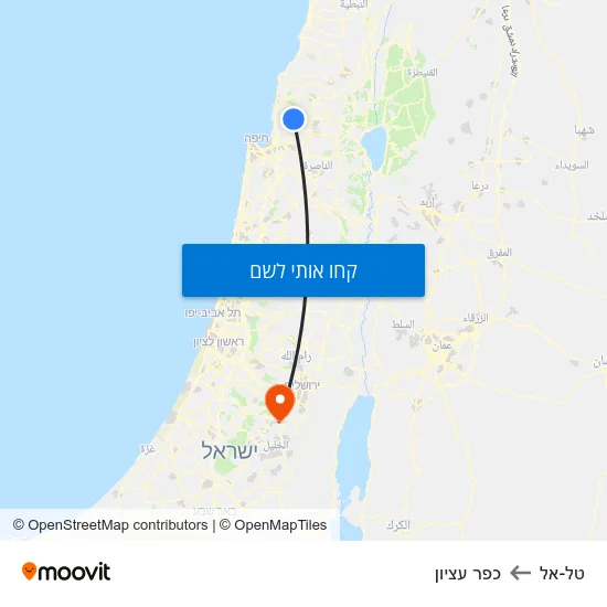 מפת טל-אל לכפר עציון