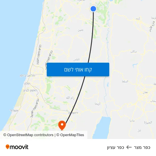 מפת כפר מצר לכפר עציון
