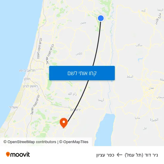 מפת ניר דוד (תל עמל) לכפר עציון