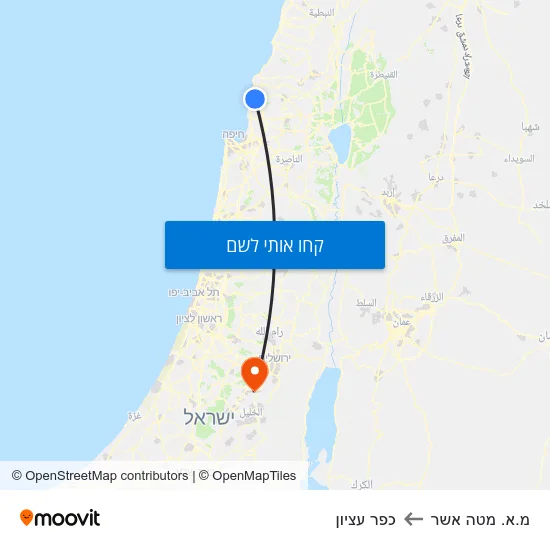 מפת מ.א. מטה אשר לכפר עציון