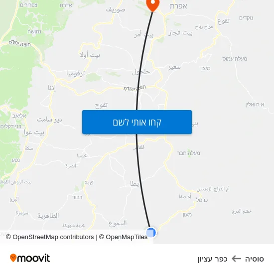 מפת סוסיה לכפר עציון
