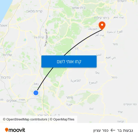 מפת גבעות בר לכפר עציון