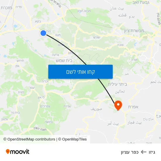 מפת גיזו לכפר עציון