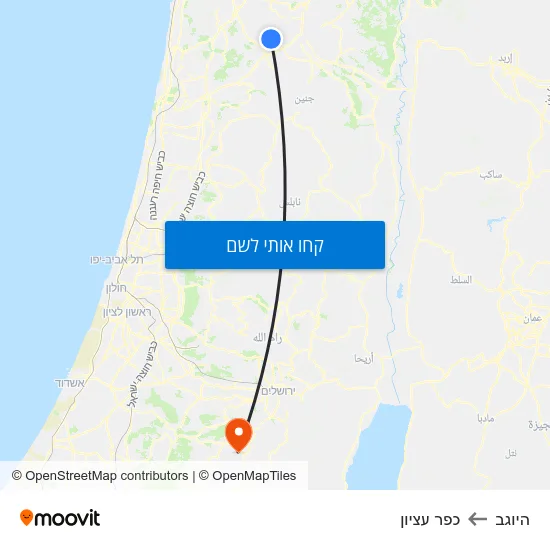 מפת היוגב לכפר עציון